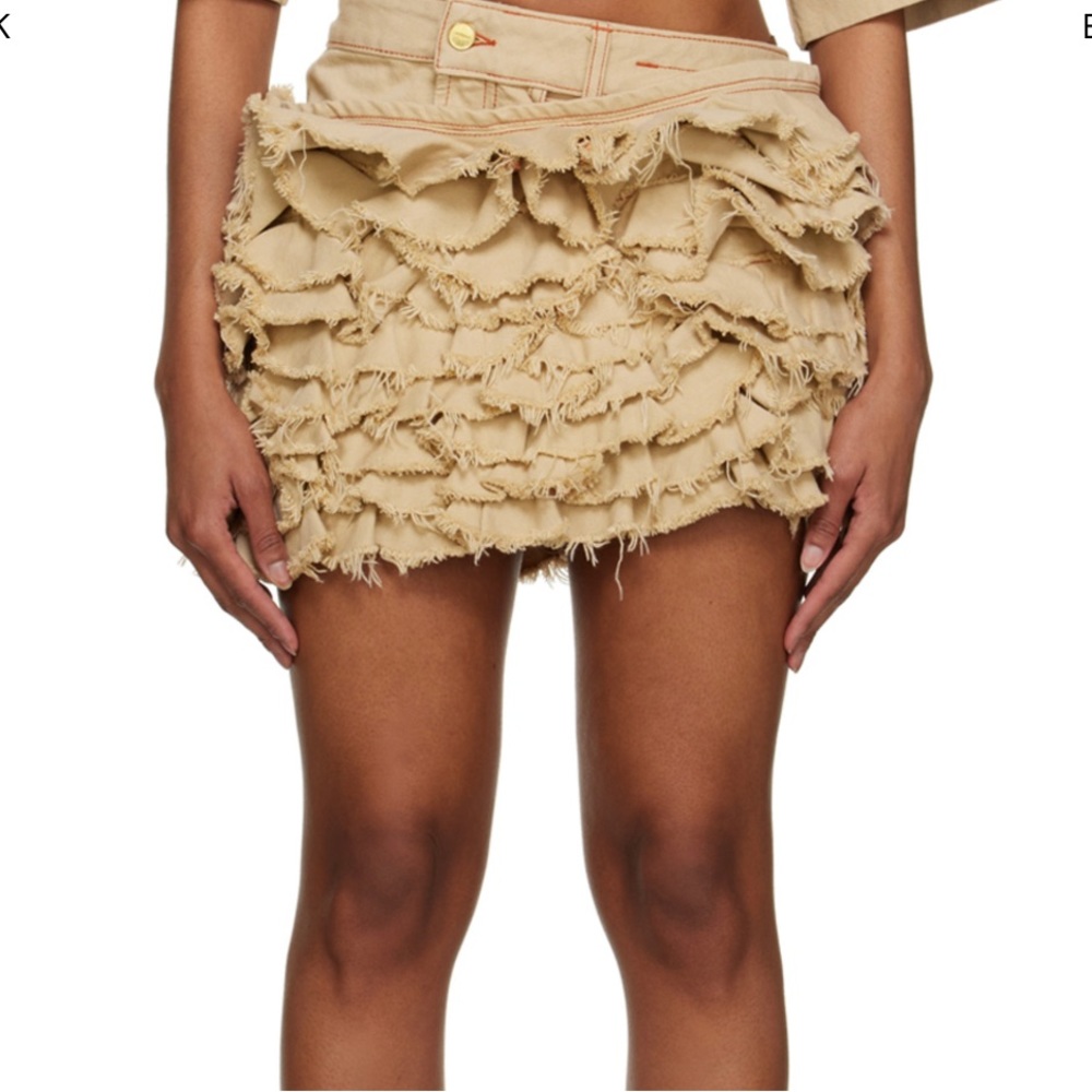 Jacquemus beige mini denim skirt